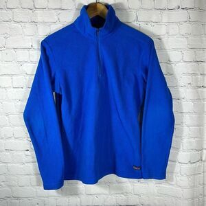 Patagonia Worn Wear Women's Micro D 1/4-Zip Fleece Pullover size M‎ Medium Blue